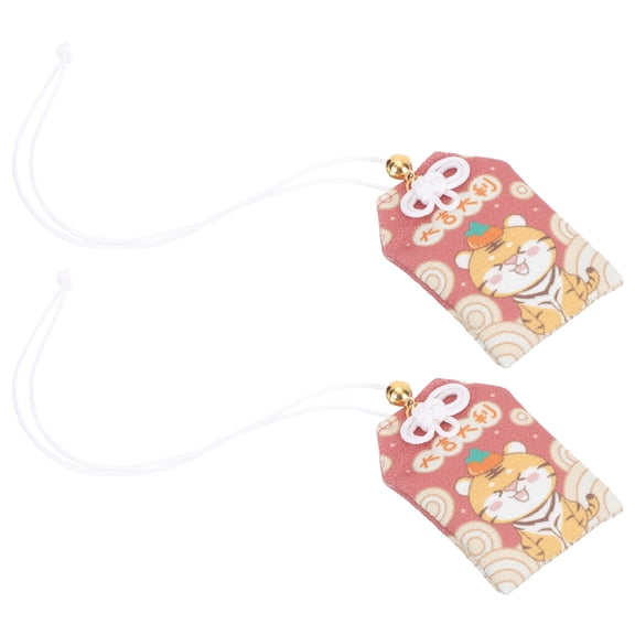 FRCOLOR 2Pcs Blessing Luck Pendants Red Fashion Keyholder Adorn for Car Keychain and Bag Decoration