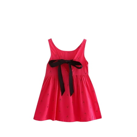 

EHTMSAK Infant Baby Toddler Child Children Kids Floral Dresses for Girl Sundress Summer Sleeveless Dress Hot Pink 1T-6T 120