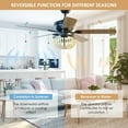 thumbnail image 6 of Gymax 52'' Retro Ceiling Fan Light w/ Reversible Blades Remote Control Matte Black, 6 of 10