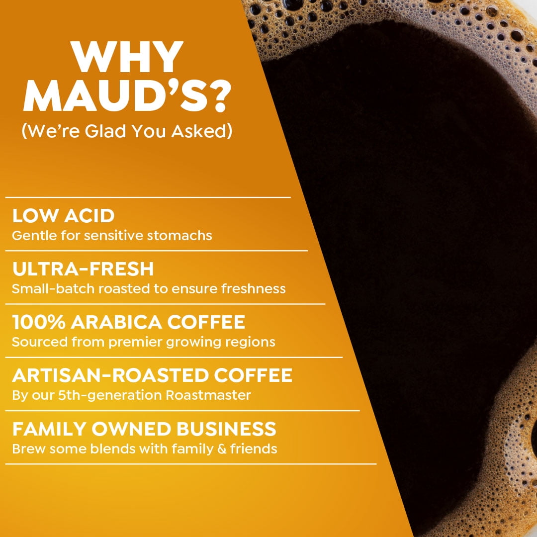 Maud's Breakfast Blend Coffee Pods, Bubbies Breakfast Blend, Compatible w/ K-Cup Brewers, 100ct