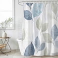 thumbnail image 6 of Sage Green Blue Leaves Shower Curtain Set - Long 72" x 84" Washable Bathtub Curtain with 12 Hooks, Vintage Rustic Botanical Waterproof Fabric Stall Shower Curtains for Bathroom/Bathtub Décor, 6 of 6