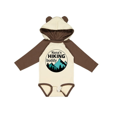 

Inktastic Nana s Hiking Buddy with Mountains and Trees Gift Baby Boy or Baby Girl Long Sleeve Bodysuit