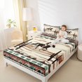 thumbnail image 4 of jejeloiu Boho Cowboy Tribal Bed Sheets,Shabby Geometric Triangle King Sheets For Boys Kids 4-Piece, 4 of 7