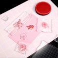 thumbnail image 4 of 7 Piece Stamp Block Acrylic Clear Stamp Block Tool with Grid and Handle for Scrapbook Crafts, 4 of 4