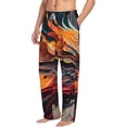 thumbnail image 6 of Salouo Dynamic Fire Bird Art Print Pajama Pants for Men, Lounge Pants Elastic Waistband Casual Men's sleepwear Loungewear Sleep Pajama Pant -Large, 6 of 7