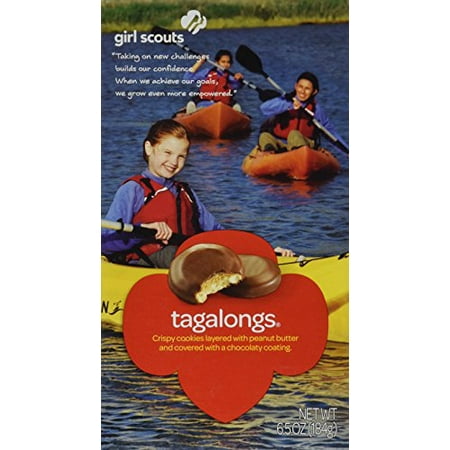 Girl Scout Cookies Tagalongs Cookies Topped with Creamy Peanut Butter Covered in Chocolate - 1 Box of 15 Cookies