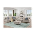 thumbnail image 3 of Devion Furniture Ella Faux Leather Modular Sectional Sofa with ottoman and cupholder console, 3 of 11