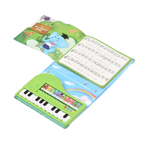 Bigfun 20-key Piano Book Electronic Piano Keyboard & Music Book 2-in-1 Piano Songbook with Built-in Keyboard with 10 Instruments & 10 Songs Educational Musical Gadget for Kids 3 & Up