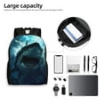 thumbnail image 5 of Hirioo Undersea Shark for Travel Backpack for Women Men, Lightweight and Durable,Gift for Weekender, College, Work,and Outdoor Activities, 5 of 7