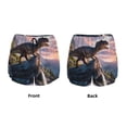 thumbnail image 5 of Haiem Sunset Cliff Dinosaur Women's 2 in 1 Running Shorts - Lightweight Athletic Workout Gym Yoga Breathable Sports Shorts Liner with Phone Pockets-X-Large, 5 of 9