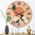 thumbnail image 2 of Designart 'Modern Minimalist Mountain Moon and Sun' Modern Wood Wall Clock, 2 of 5