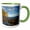 Green/White, variant on 3drose, Usa, Minnesota, Split Rock Lighthouse, Lake Superior - Us24 Dsv0011 - David Svilar, 11oz Two-tone Green Mug