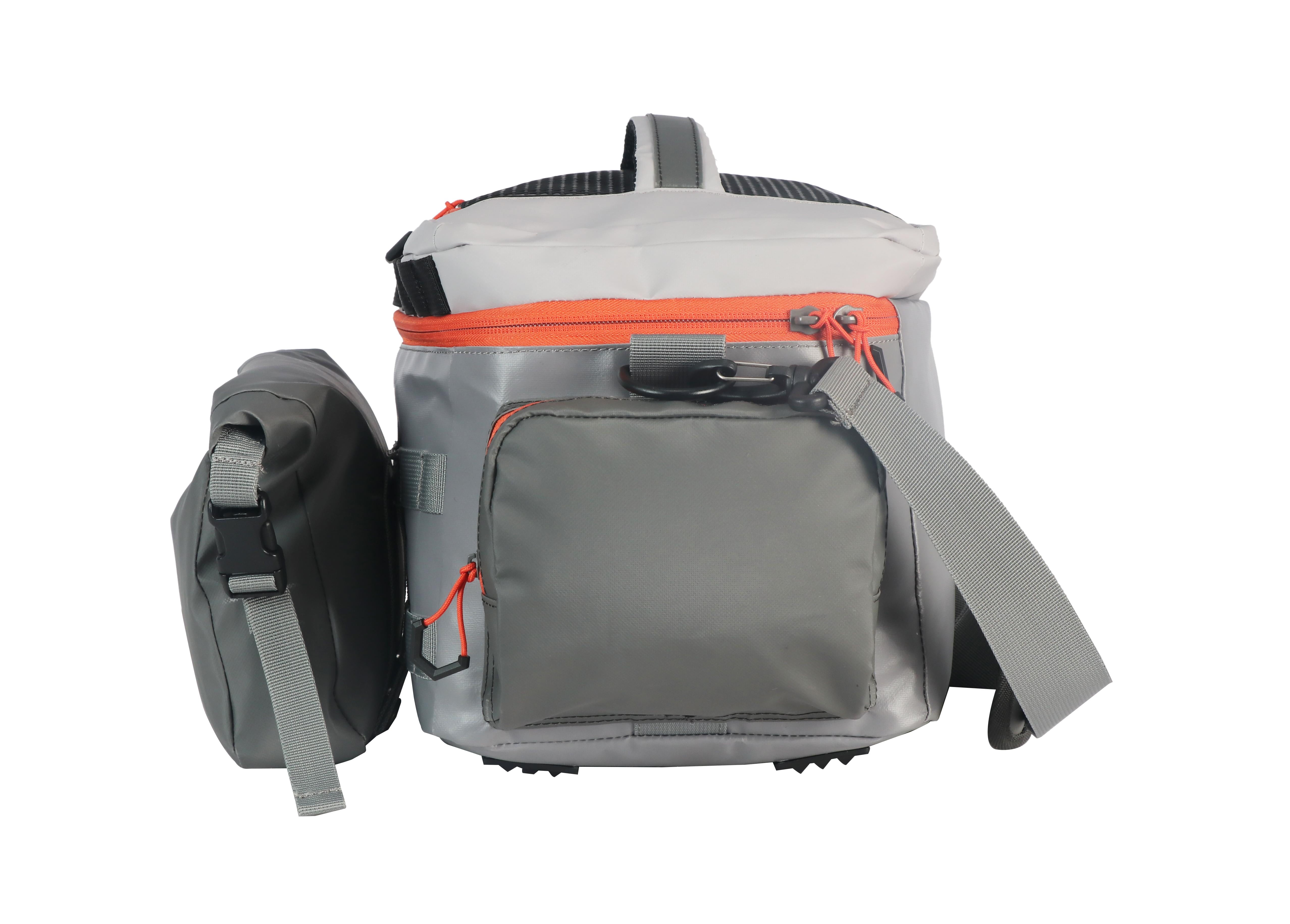 Ozark Trail X-Pro 3600 Coated Tackle Bag with 5 Trays - Water Resistant Fishing Gear Storage, Grey
