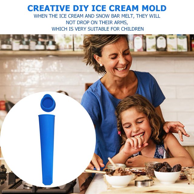 Molde de silicona para helado DIY, molde para paletas de paletas de cubitos de hielo de verano (azul) Wdftyju Libre de BPA