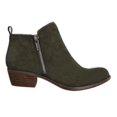 thumbnail image 1 of E42Botines de otoño para mujer Botas de cuero con cremallera lateral y tacón apilado bajo Zapatos, 1 of 5
