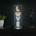 thumbnail image 5 of LOVE 8" X 24" Contemporary Glam Acrylic Box USB Operated LED Neon Light, White/Rainbow, 5 of 7
