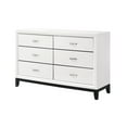 thumbnail image 3 of Benjara Ameya 58 Inch Wide Dresser, 6 Drawers Chrome, White Melamine, Black, 3 of 6