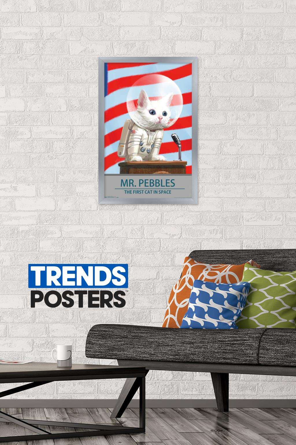 Fallout 4 - Mr. Pebbles - The First Cat In Space Wall Poster, 14.725" x 22.375" Framed