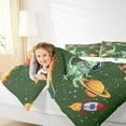 thumbnail image 5 of Feelyou Cute Green Dinosaur Bedding Comforter Set for Child, Outer Space Twin Comforter Sets, Kawaii Animal Astronaut Reversible Bedding Set, Ultra Soft Bedroom Decor, 2 Pieces, 5 of 9