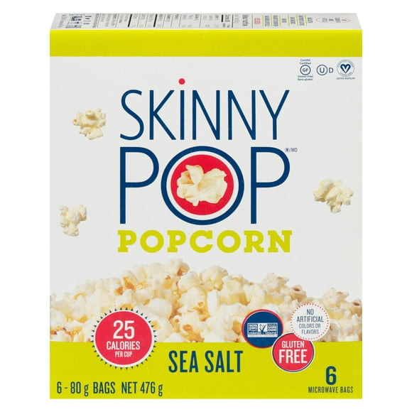 SkinnyPop Sea Salt Microwave Popcorn, SkinnyPop Sea Salt Microwave Popcorn 474g