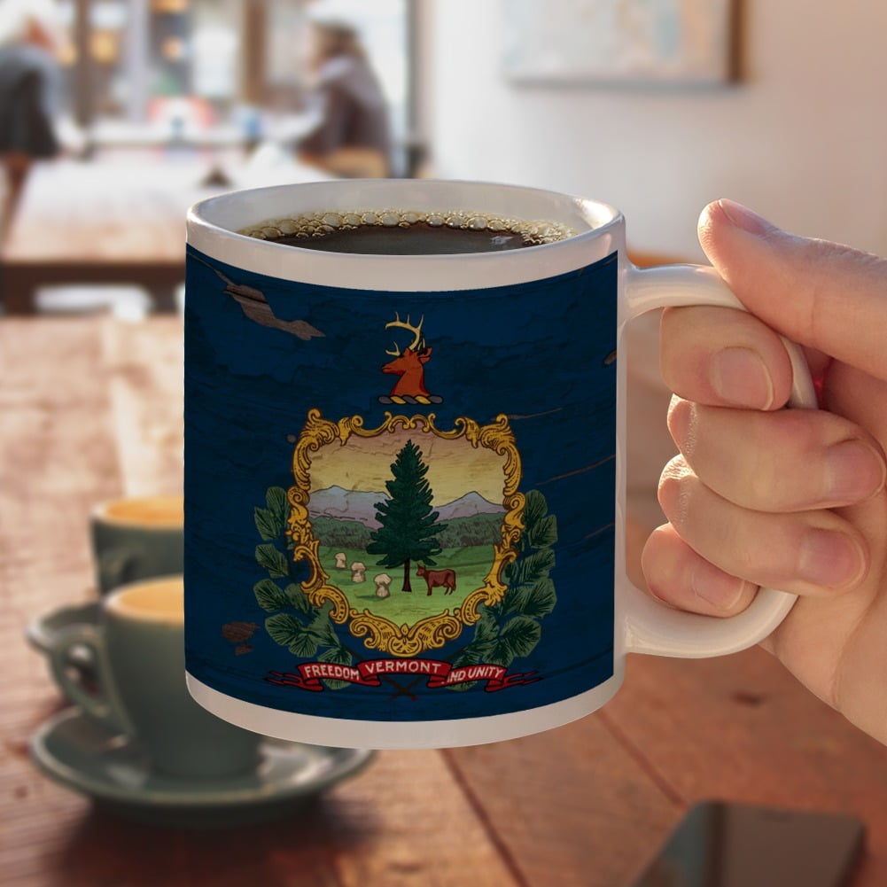 Rustic Vermont State Flag Distressed Usa White Mug Walmart Com Walmart Com