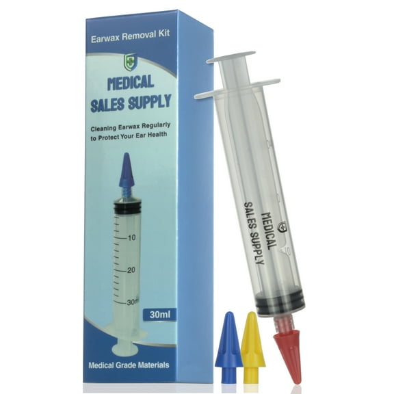 Medical Sales Supply - Safe and Comfortable Home Ear Cleaning Tool, Ear Wax Removal Syringe with Penta-Stream Nozzle, Includes 3 Family Safety Tips for Gentle Ear Irrigation