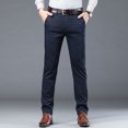 thumbnail image 5 of Pantalones de traje ajustados finos de verano para hombre, pantalones informales de algodón de negocios a la moda, pantalones caqui verde y negro, ropa de marca masculina 30-40, 5 of 5