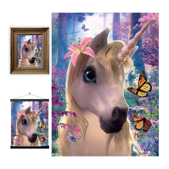 3D LiveLife Lenticular Wall Art - Cute Unicorn Fantasy Poster by David Penfound Unframed Decor