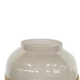 thumbnail image 2 of Benjara Glass Frame Vase with Tapered Body Design, Beige and Brass, 2 of 3