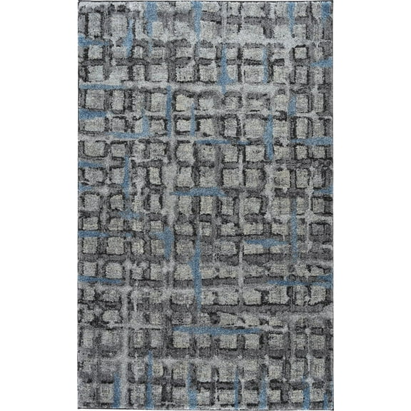 Berkley Gust Area Rug AE7 Ae7 Pewter Pewter Blocks Cubes 3' 3" x 5' 3" Rectangle