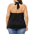 thumbnail image 4 of DARING DIVA Women's Plus Self Tie Halter Neck Camisole 3X Black, 4 of 6
