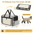 thumbnail image 5 of CshidWorld TSA Airline Approved Collapsible Cat Carrier for Large Cats and Small Dogs up to 25lbs, Soft-Sided Travel Dog Carrier (Beige-gary), 5 of 7