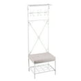 thumbnail image 6 of Southern Enterprises Heru Entryway Hall Tree Bench, Distressed White, 6 of 13