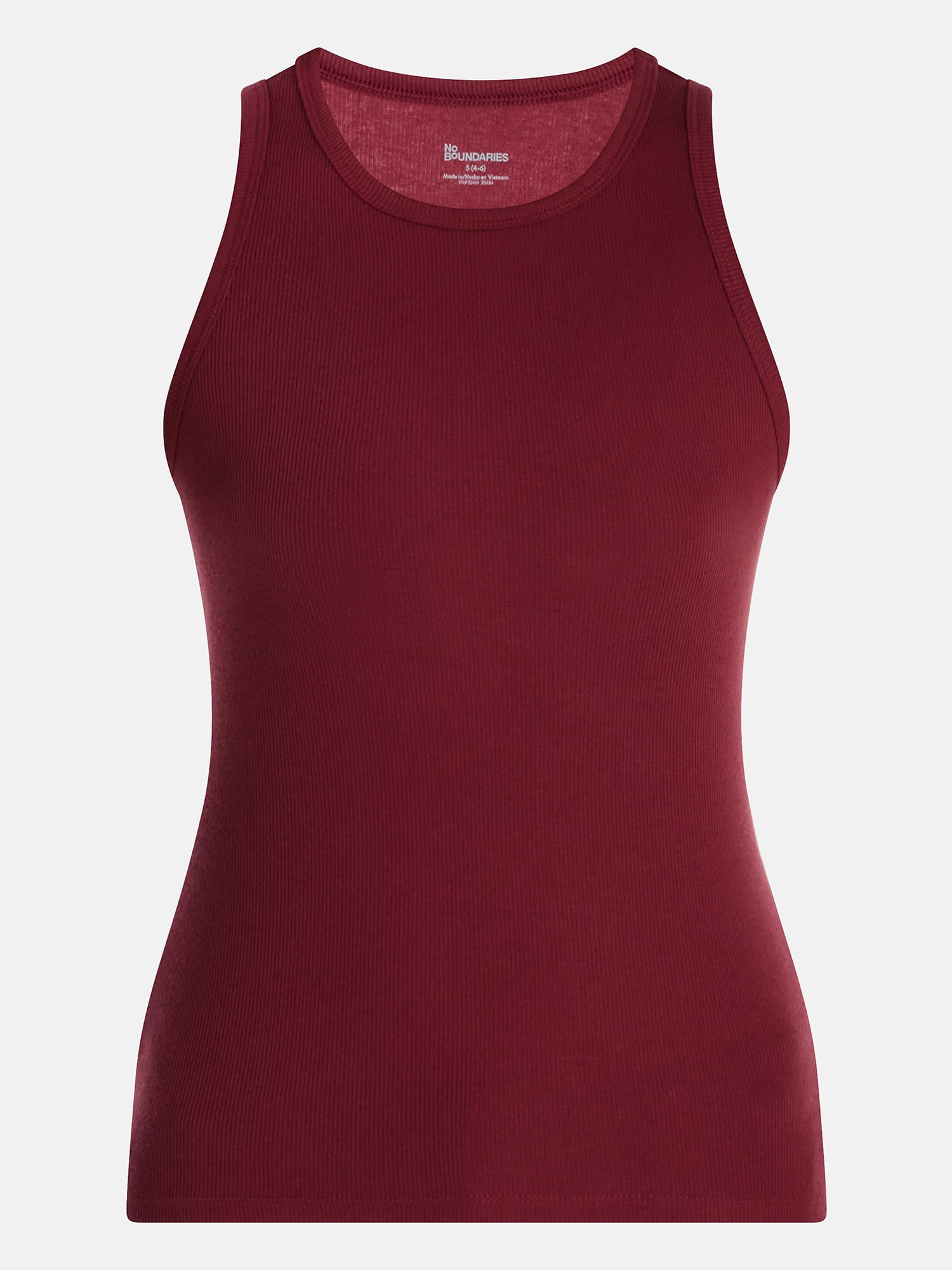 No Boundaries Ribbed High Neck Tank Top, Women's XXS-XXL