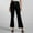 Black, variant on Women's Plus Black Dress Pants Women Petite Short Stretchy Women's High Waist Pants Wide Leg Baggy Casual Button down Loose Straight Nine Points Trousers with Pockets