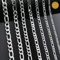 thumbnail image 5 of INFINIQUE CREATIONS Stainless Steel Figaro Chain - Bracelet and Silver Necklace for Women and Men, 3mm-7mm, 7'-38', Silver - 1 Pack, 5 of 7