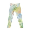thumbnail image 7 of COEQINE Tie-dye Yellow Green Novelty Girls' Sport Legging Fashion Buttery Soft Yoga Pants for Jogging Running, for 6-7 Years Kids Girls, 7 of 7