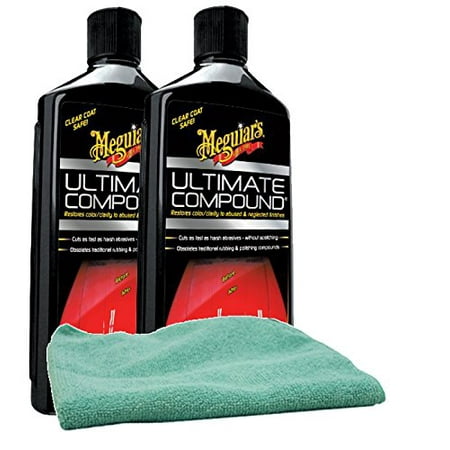 Meguiars Ultimate Compound (15 oz) Bundle with Microfiber Cloth (3 Items)