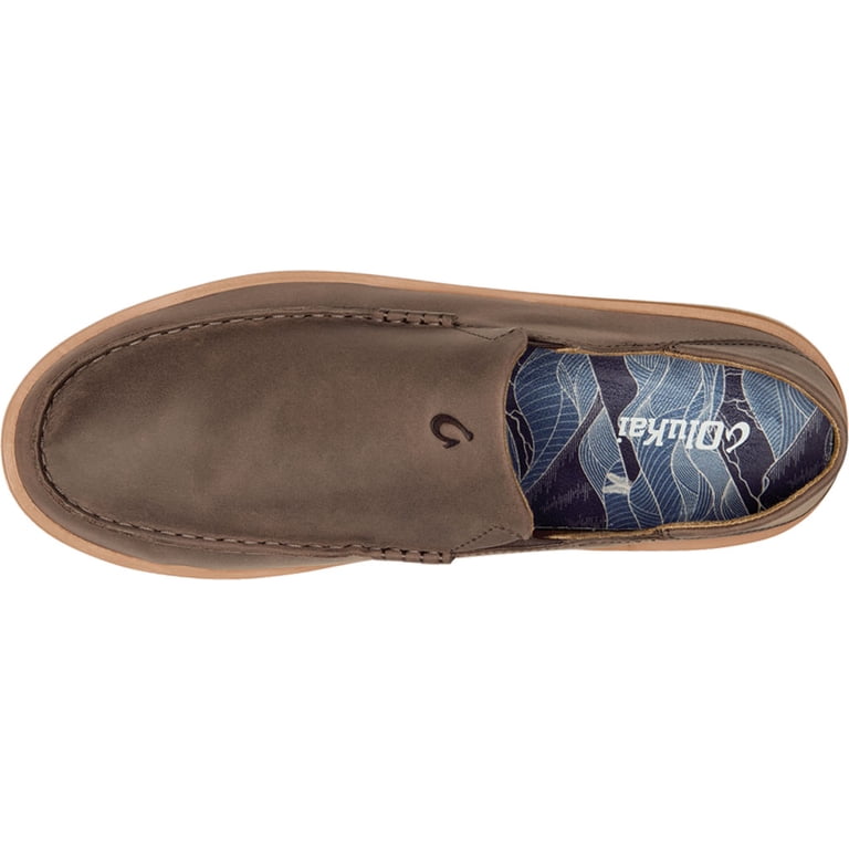 OluKai Kalia Men’s Nubuck Slip On Shoes $130 in Dark Wood Olukai Kalia | Mens Slip Ons main image 2