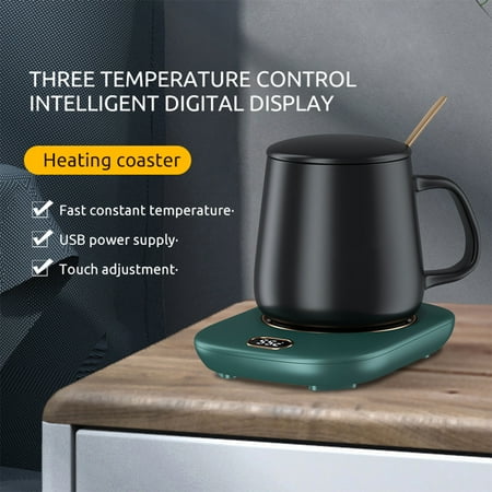 

Gpoty Mug Warmer 15W LED Display Mug Heating Pad USB Powered Cup Warm Plate 3 Temperature Setting Coffee Cup Warmer with Auto Shut Off for Gift Home Office Living Room Study