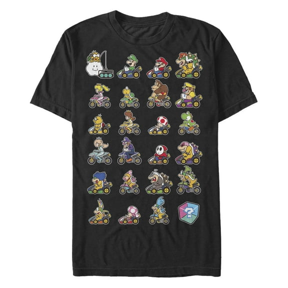 Men's Nintendo Mario Kart Cart List  Graphic T-Shirt