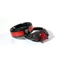 thumbnail image 7 of Matching Skull Rings Couple Ring Gold Plated Red 1CT CZ Women Wedding Ring Set Male Ring, 7 of 7