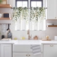 thumbnail image 2 of Sage Green Eucalyptus Leaves Kitchen Curtains Window Panels, Spring Botanical Floral Insulated Window Treatment Curtain, Grommet Curtains for Bedroom/Living Room/Bathroom, 2 Piece 42"Wx54"L, 2 of 8