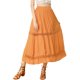 thumbnail image 1 of Falda Maxi Con Encaje y Cintura Elástica Allegra K Vintage Swing A-Line Naranja S, 1 of 6