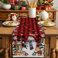 thumbnail image 4 of Christmas Cotton Linen Table Runner for Dining Kitchen, Snowman Pine Tree Winter Snowy Red Black Plaid Wedding Outdoor Party Tablerunners Decoration, Dresser Scarf Coffee Tablecloth Runners 13"x120", 4 of 9