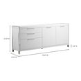 thumbnail image 6 of Moe's Home Collection Neo Modern Wood Sideboard with Stainless Steel in White, 6 of 6