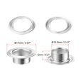 thumbnail image 2 of 50 Set 10.5mm Hole Copper Grommets Eyelets Silver Tone for Fabric Leather Canvas Clothing, 2 of 5