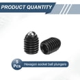 thumbnail image 3 of Uxcell 5pcs Screw Thread Ball Plunger M8 x 10mm High Carbon Steel Hex Socket Spring Plunger Ball for Lubrication Pneumatic Tools, Black, 3 of 7