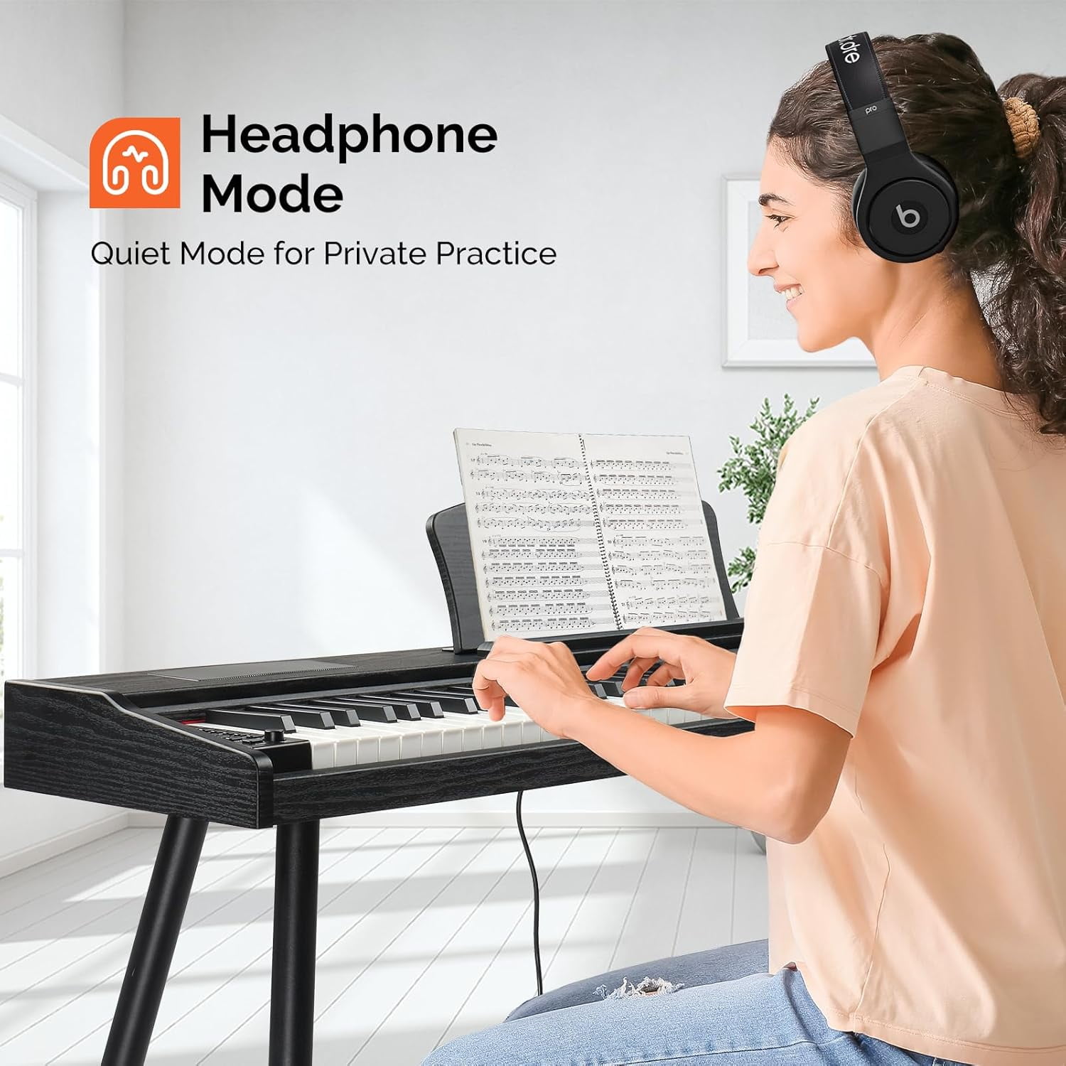 GLARRY Digital Piano Keyboard with Stand, Portable 88 keys Semi-Weighted Electric Piano with Pedal for Beginner, Bluetooth, Triple Pedals, Power Supply, 2 Speakers (White)