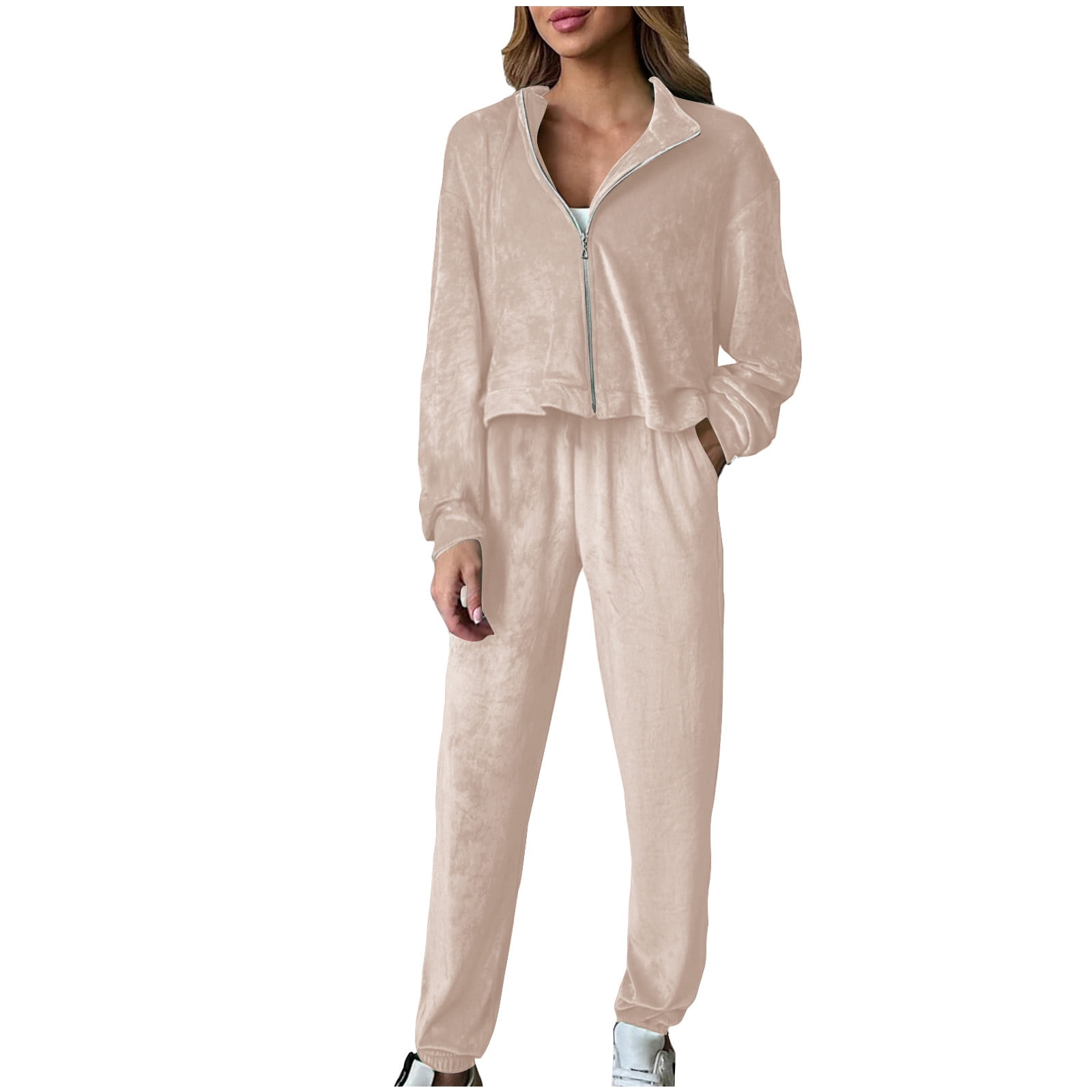 BLVB Womens Piece Velour Tracksuit Piece Outfits for Women